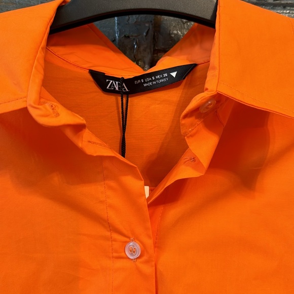 Zara Orange Button Up - Picture 2 of 7